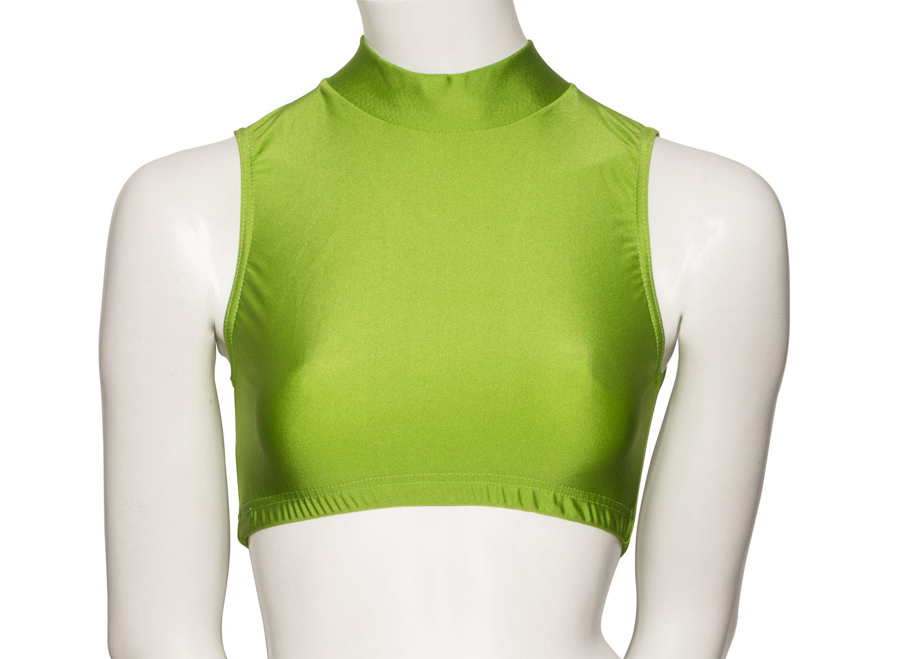 KCTN-7 Women's Shiny Nylon Lycra High Neck Dance Fitness Gym Crop Top