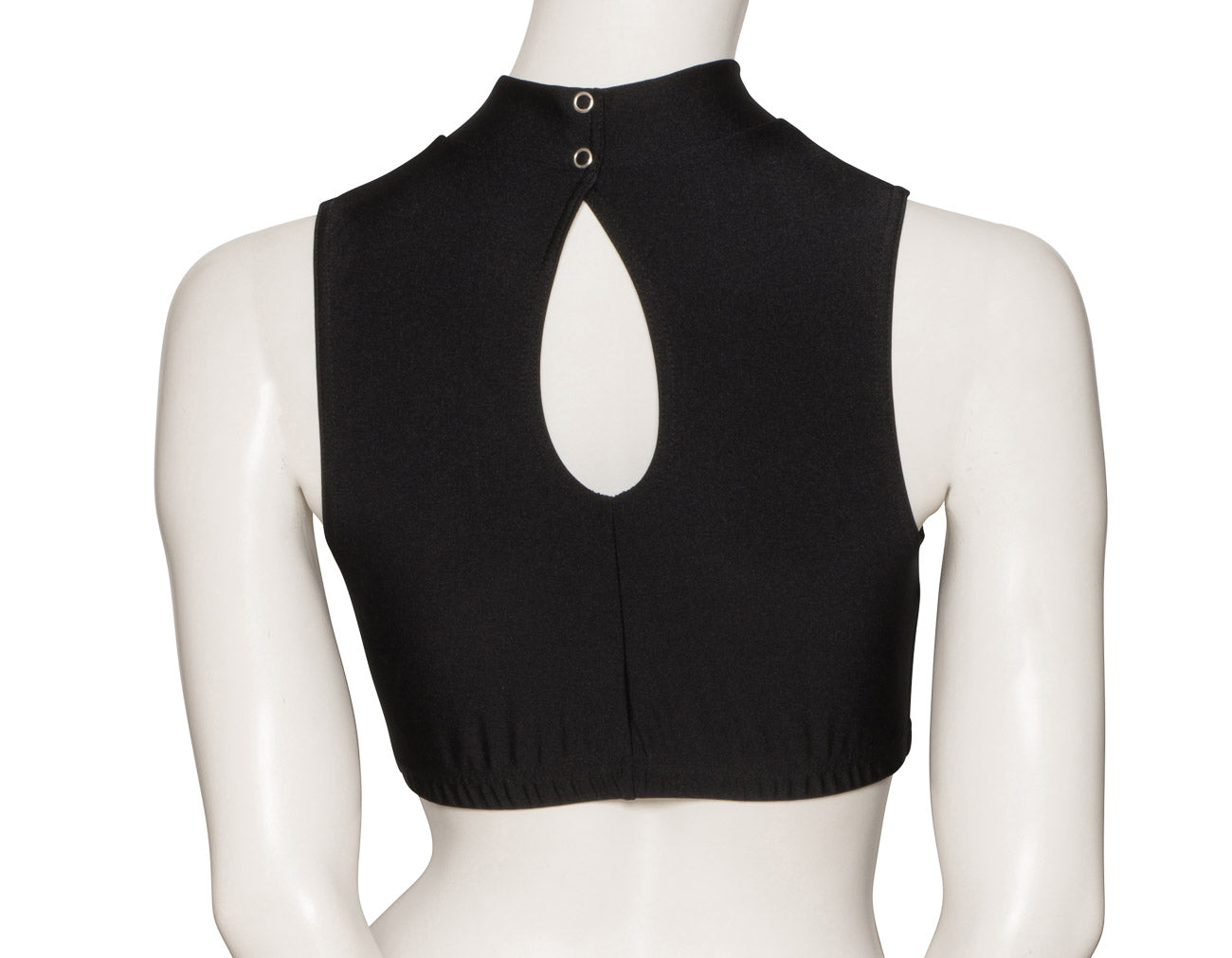 KCTN-7 Women's Shiny Nylon Lycra High Neck Dance Fitness Gym Crop Top
