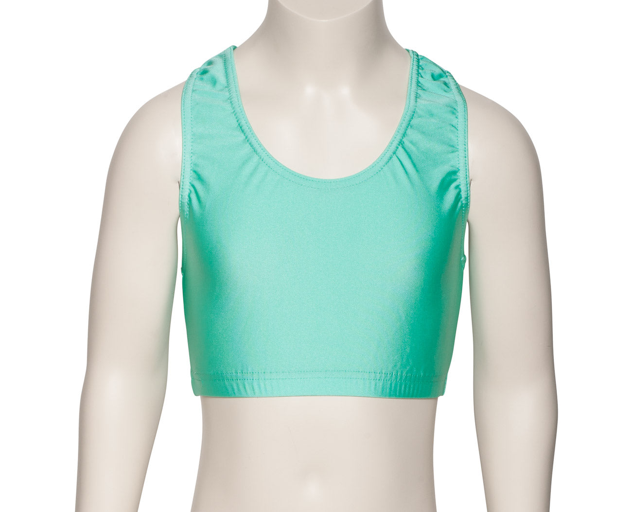 KCTN-5 Girls Shiny Nylon Lycra Racer Back Dance Fitness Gym Crop Top