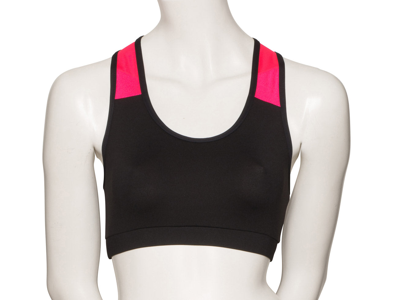 KCTTN-5 Women's Black Tactel Racer Back Dance Crop Top With Coloured Nylon Straps