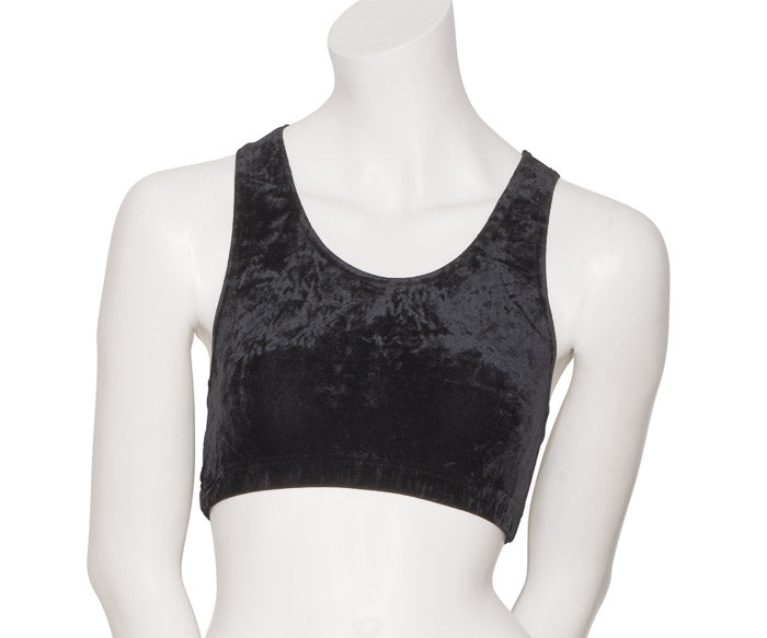 KCTV-5 Women's All Colours Velour Velvet Racer Back Dance Crop Top