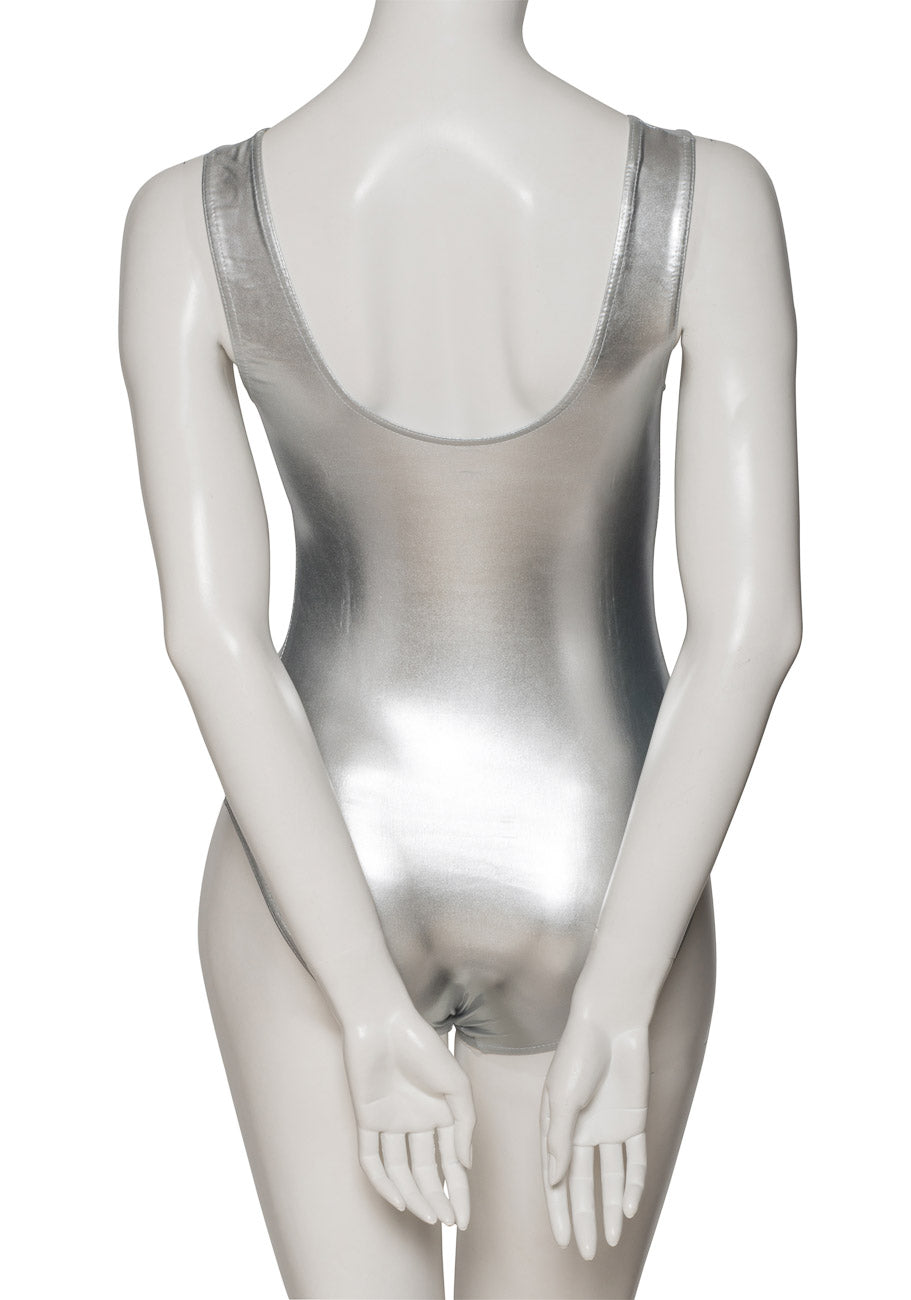 KDC006 Women's Girls Shiny METALLIC All Colours Sleeveless Ruched Dance Leotard