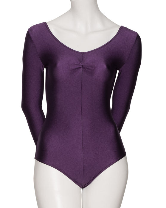 KDC009 Women's All Colours Nylon Lycra Long Sleeve Ruched Dance Gymnastics Leotard
