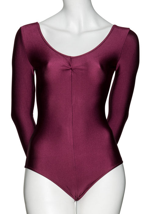 KDC009 Women's All Colours Nylon Lycra Long Sleeve Ruched Dance Gymnastics Leotard