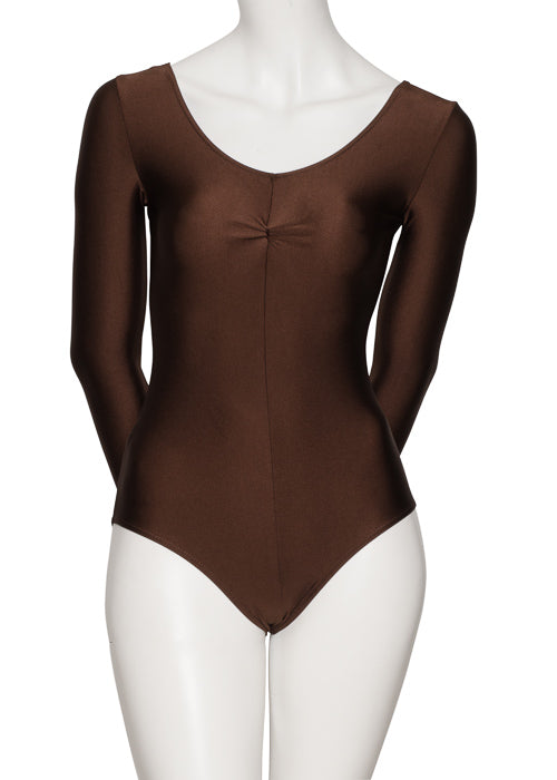 KDC009 Women's All Colours Nylon Lycra Long Sleeve Ruched Dance Gymnastics Leotard