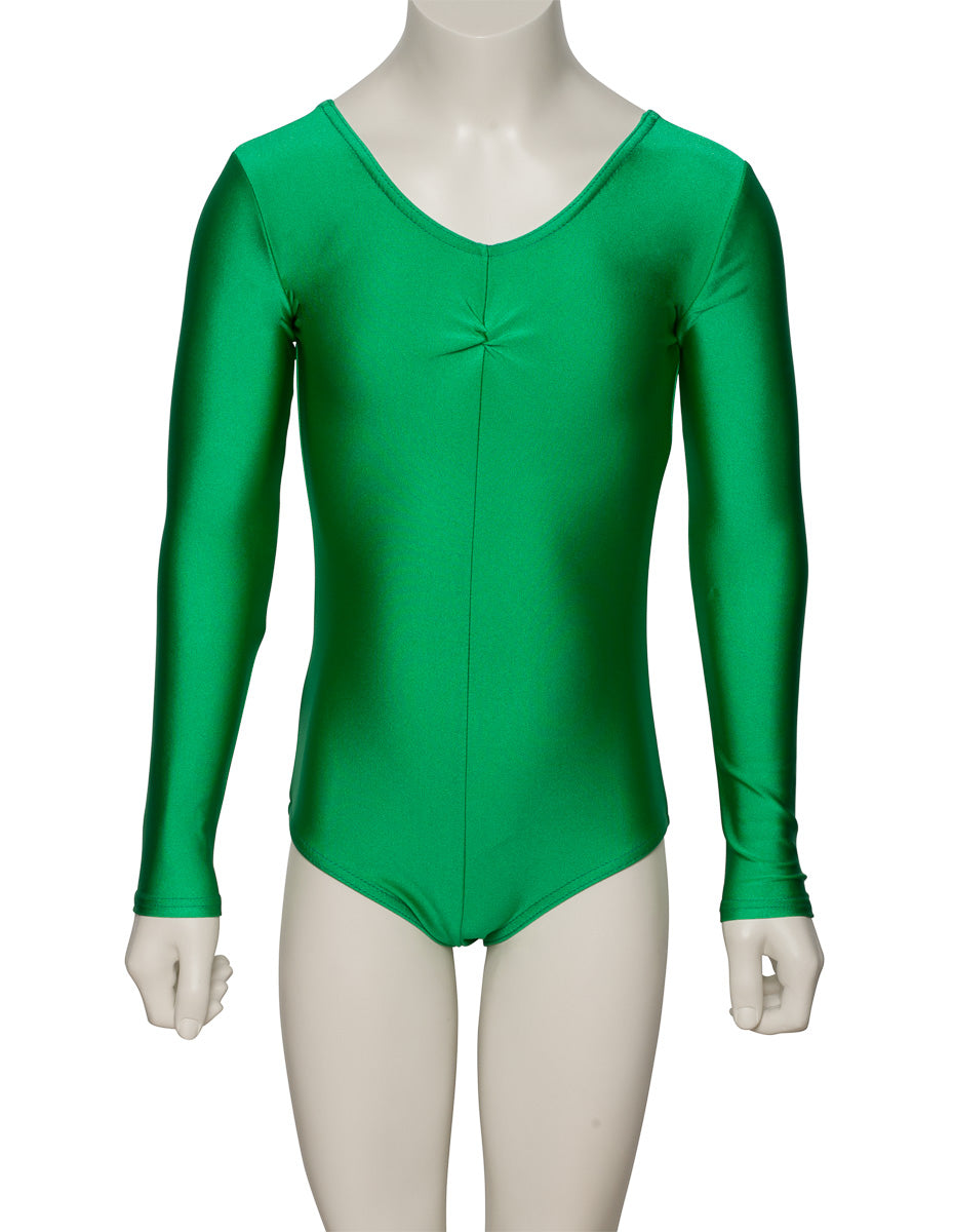 KDC009 Girls All Colours Nylon Lycra Long Sleeve Ruched Dance Gymnastics Leotard