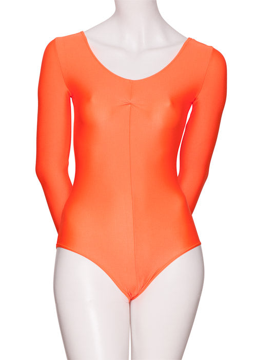 KDC009 Women's All Colours Nylon Lycra Long Sleeve Ruched Dance Gymnastics Leotard