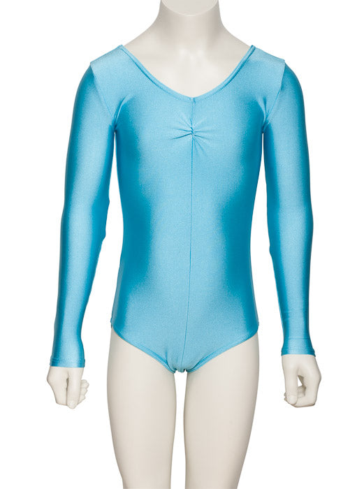 KDC009 Girls All Colours Nylon Lycra Long Sleeve Ruched Dance Gymnastics Leotard