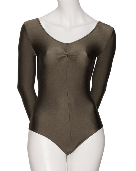 KDC009 Women's All Colours Nylon Lycra Long Sleeve Ruched Dance Gymnastics Leotard