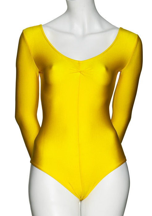 KDC009 Women's All Colours Nylon Lycra Long Sleeve Ruched Dance Gymnastics Leotard