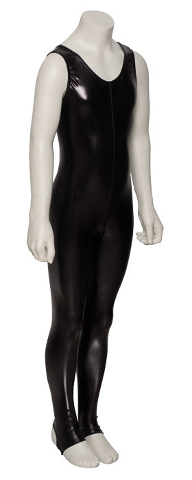KDC012 Girls Shiny METALLIC All Colours Long Sleeve Stirrup Catsuit Unitard