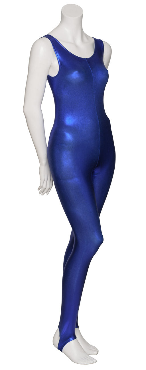 KDC011 Women's Shiny METALLIC All Colours Sleeveless Stirrup Catsuit Unitard