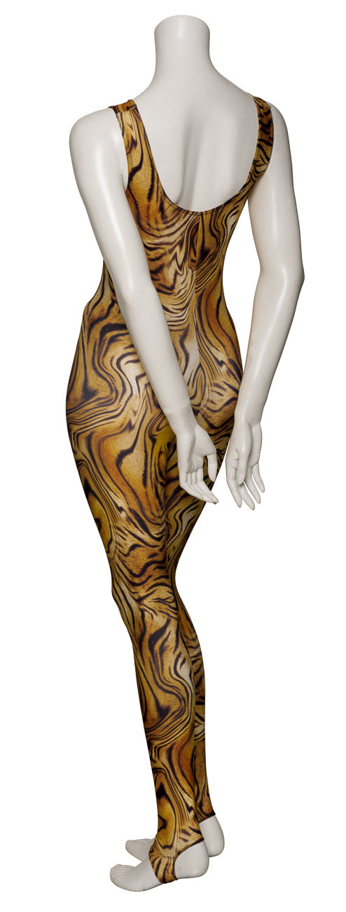 KDC011 All Colours ANIMAL PRINT Women's Girls Lycra Sleeveless Stirrup Catsuit Unitard