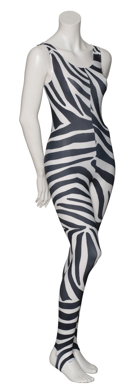 KDC011 All Colours ANIMAL PRINT Women's Girls Lycra Sleeveless Stirrup Catsuit Unitard