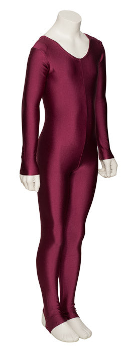 KDC012 Girls All Colours Lycra Long Sleeve Dance Catsuit With Stirrups