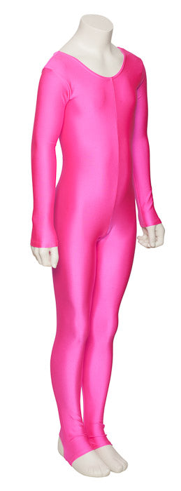 KDC012 Girls All Colours Lycra Long Sleeve Dance Catsuit With Stirrups
