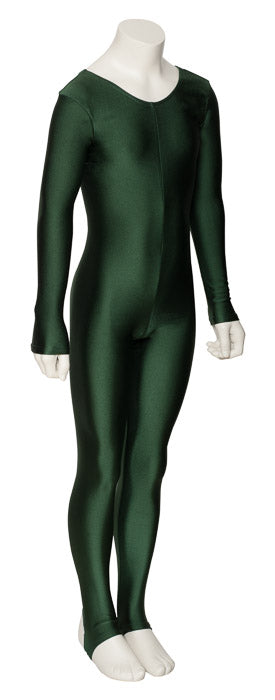 KDC012 Girls All Colours Lycra Long Sleeve Dance Catsuit With Stirrups