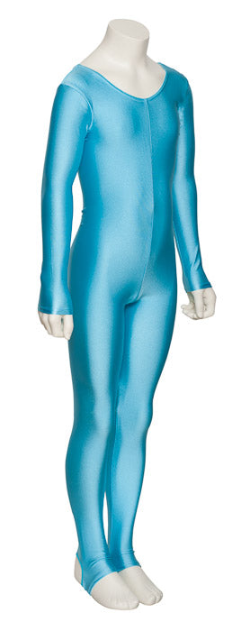 KDC012 Girls All Colours Lycra Long Sleeve Dance Catsuit With Stirrups