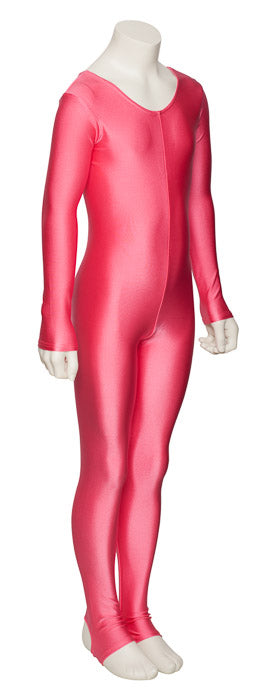 KDC012 Girls All Colours Lycra Long Sleeve Dance Catsuit With Stirrups