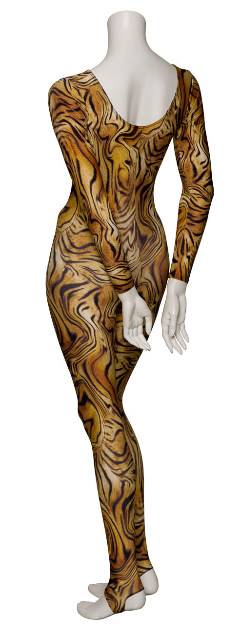KDC012 All Colours ANIMAL PRINT Women's Girls Lycra Long Sleeve Stirrup Catsuit Unitard