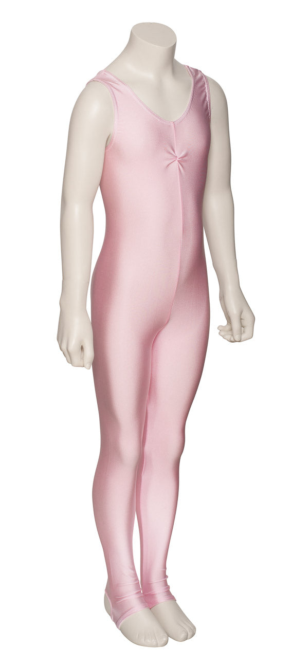 KDC013 Girls All Colours Lycra Sleeveless Ruched Front Dance Catsuit With Stirrups