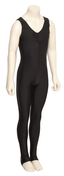 KDC013 Girls All Colours Lycra Sleeveless Ruched Front Dance Catsuit With Stirrups