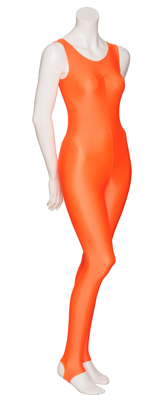 KDC013 Women's All Colours Lycra Ruched Front Sleeveless Stirrup Dance Catsuit