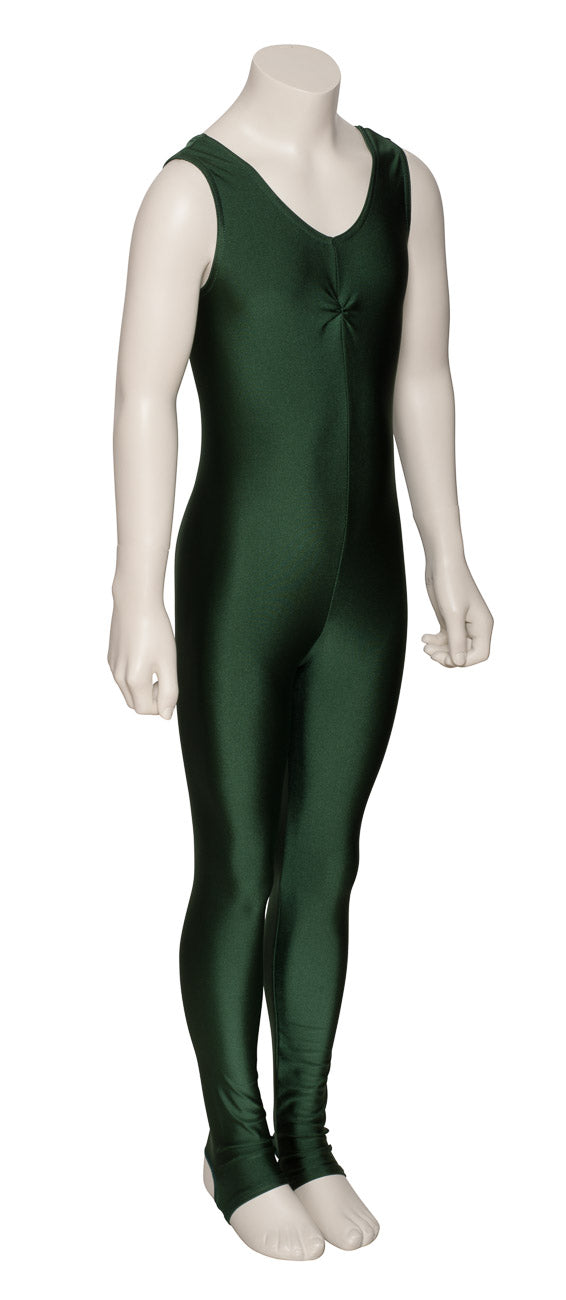KDC013 Girls All Colours Lycra Sleeveless Ruched Front Dance Catsuit With Stirrups
