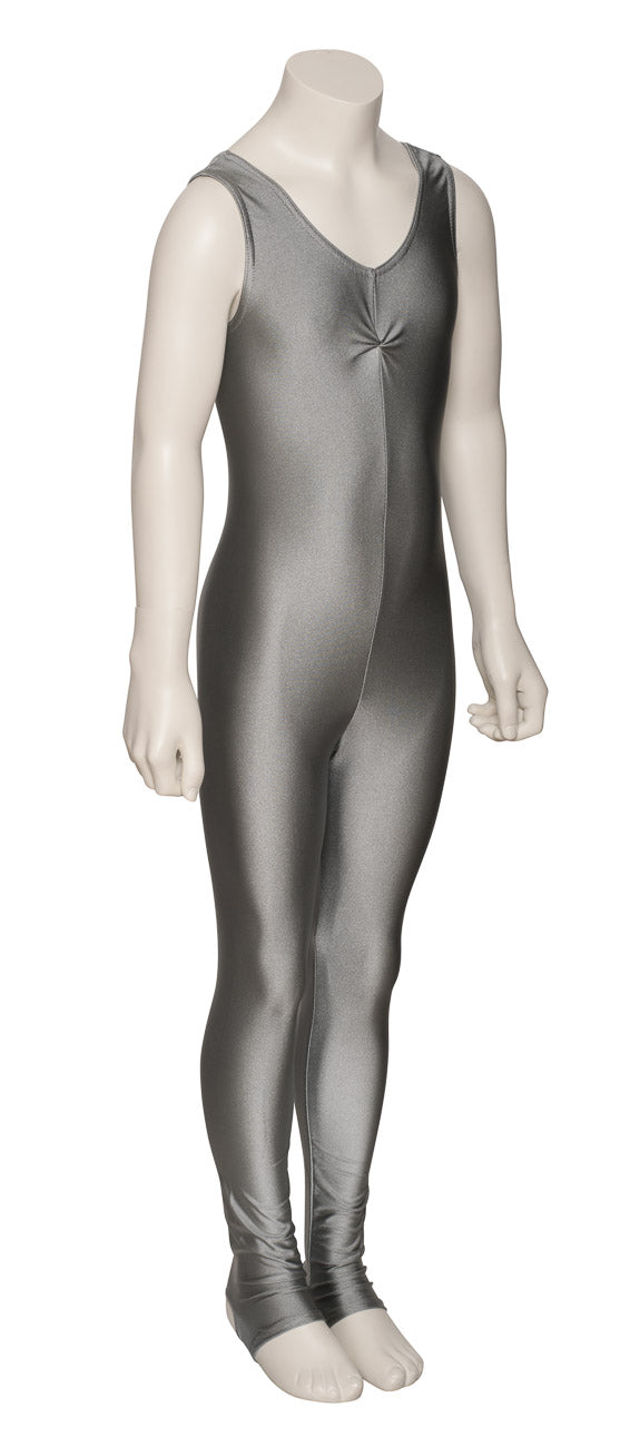 KDC013 Girls All Colours Lycra Sleeveless Ruched Front Dance Catsuit With Stirrups