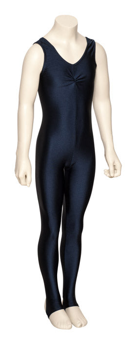KDC013 Girls All Colours Lycra Sleeveless Ruched Front Dance Catsuit With Stirrups