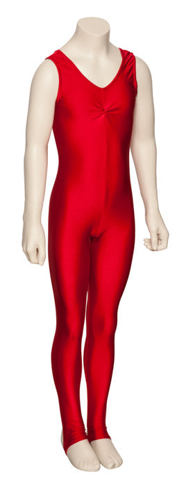 KDC013 Girls All Colours Lycra Sleeveless Ruched Front Dance Catsuit With Stirrups