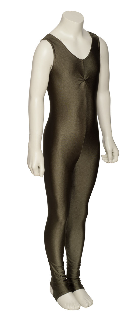 KDC013 Girls All Colours Lycra Sleeveless Ruched Front Dance Catsuit With Stirrups