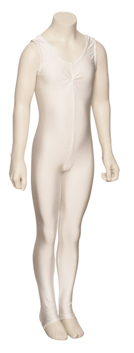 KDC013 Girls All Colours Lycra Sleeveless Ruched Front Dance Catsuit With Stirrups
