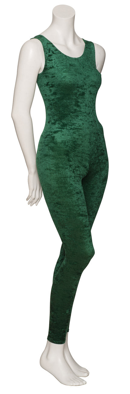 KDCV016 Girls All Colours Crushed Velour Velvet Sleeveless Footless Catsuit