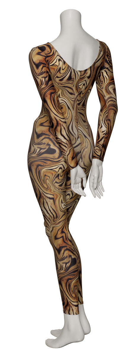 KDC017 All Colours ANIMAL PRINT Women's Girls Lycra Long Sleeve Footless Catsuit Unitard