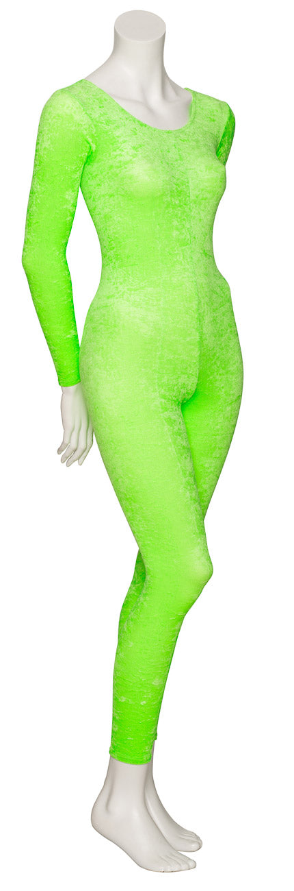 KDCV017 Girls All Colours Crushed Velour Velvet Long Sleeve Footless Catsuit