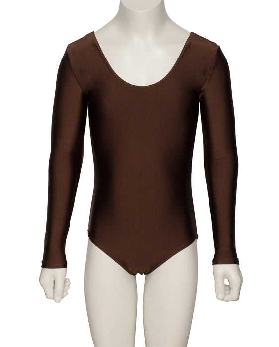 KDC029 Girls All Colours Nylon Lycra Long Sleeve Plain Dance Gymnastics Leotard
