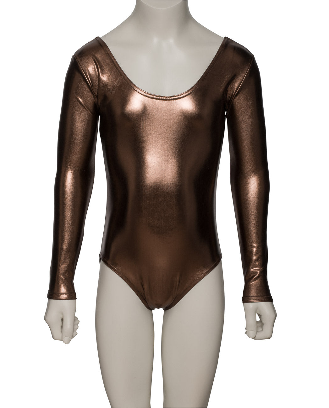KDC029 Girls Shiny METALLIC All Colours Long Sleeve Leotard