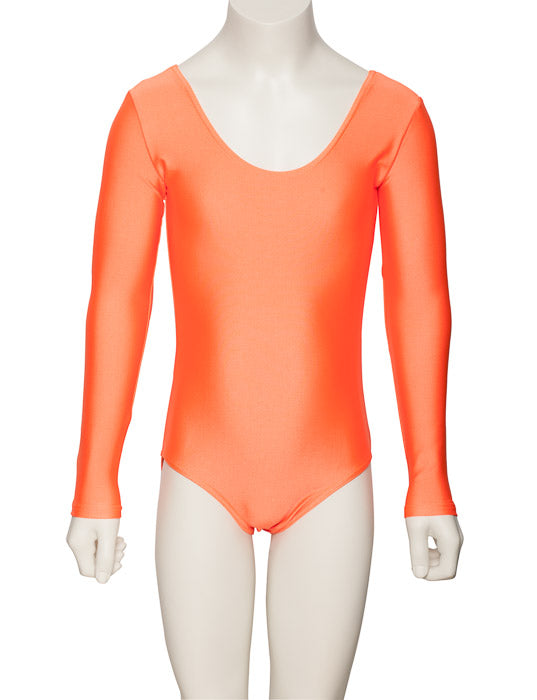 KDC029 Girls All Colours Nylon Lycra Long Sleeve Plain Dance Gymnastics Leotard