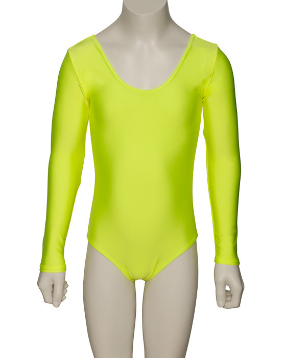 KDC029 Girls All Colours Nylon Lycra Long Sleeve Plain Dance Gymnastics Leotard