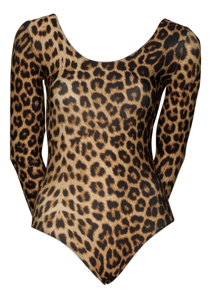 KDC029 All Colours ANIMAL PRINT Women's Girls Lycra Long Sleeve Dance Leotard