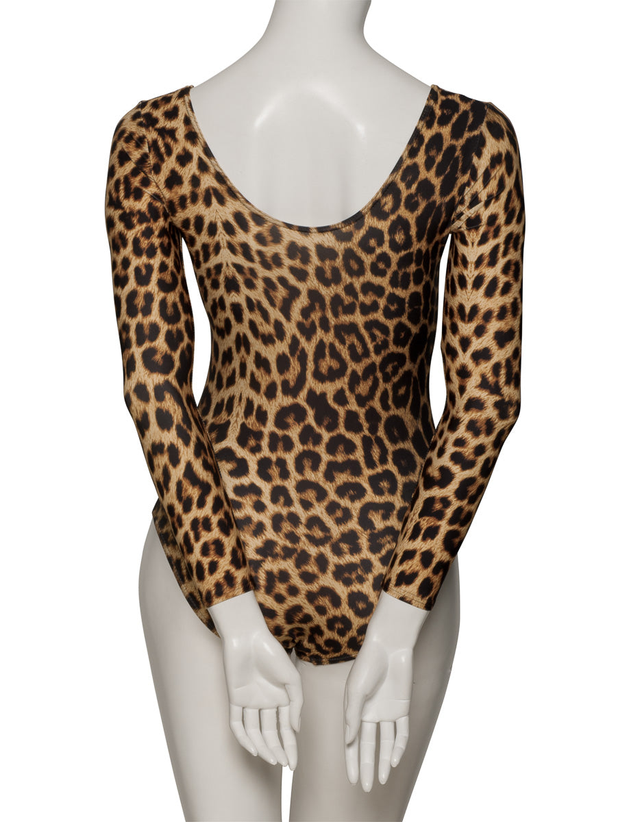 KDC029 All Colours ANIMAL PRINT Women's Girls Lycra Long Sleeve Dance Leotard