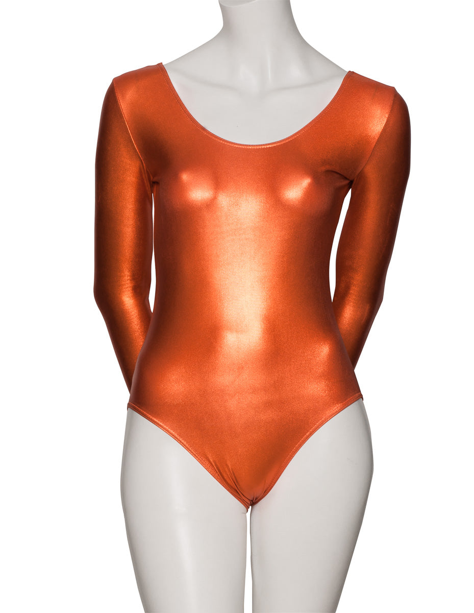 KDC029 Women's Shiny METALLIC All Colours Long Sleeve Dance Leotard