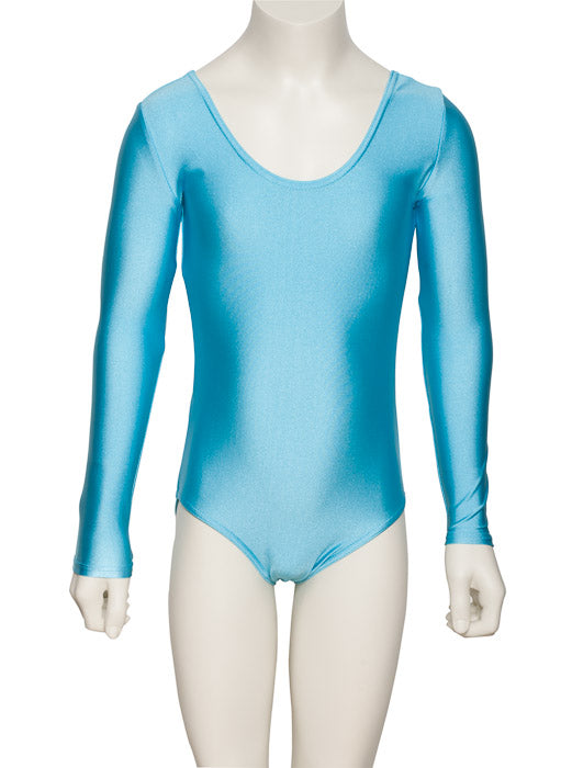 KDC029 Girls All Colours Nylon Lycra Long Sleeve Plain Dance Gymnastics Leotard