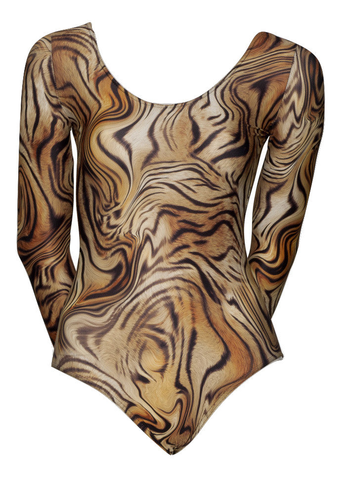 KDC029 All Colours ANIMAL PRINT Women's Girls Lycra Long Sleeve Dance Leotard