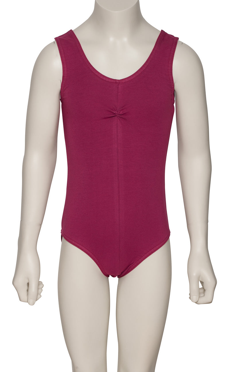 KDC038 Girls All Colours Ruched Cotton Sleeveless Ballet Dance Leotard
