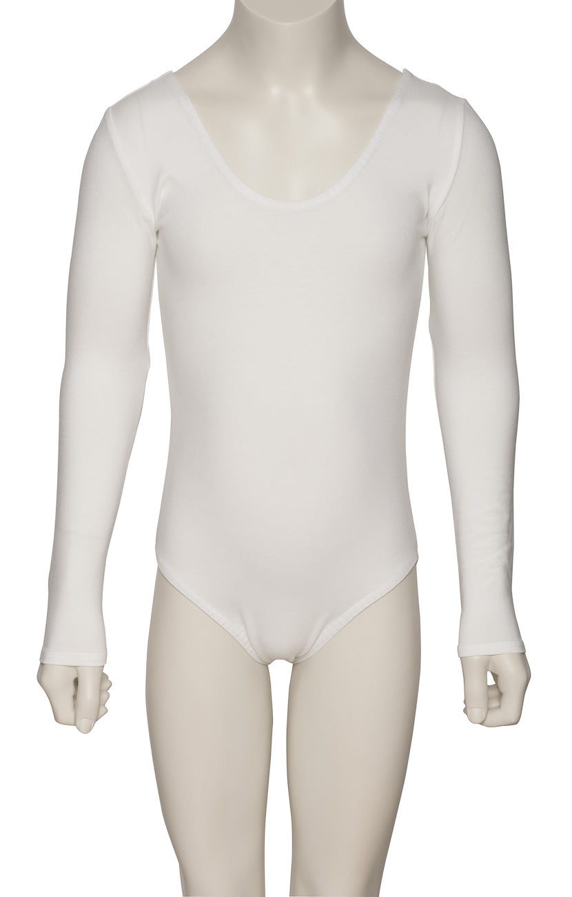 KDC039 Girls All Colours Ruched Cotton Long Sleeve Ballet Dance Leotard