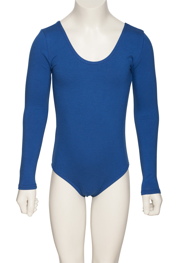 KDC039 Girls All Colours Ruched Cotton Long Sleeve Ballet Dance Leotard