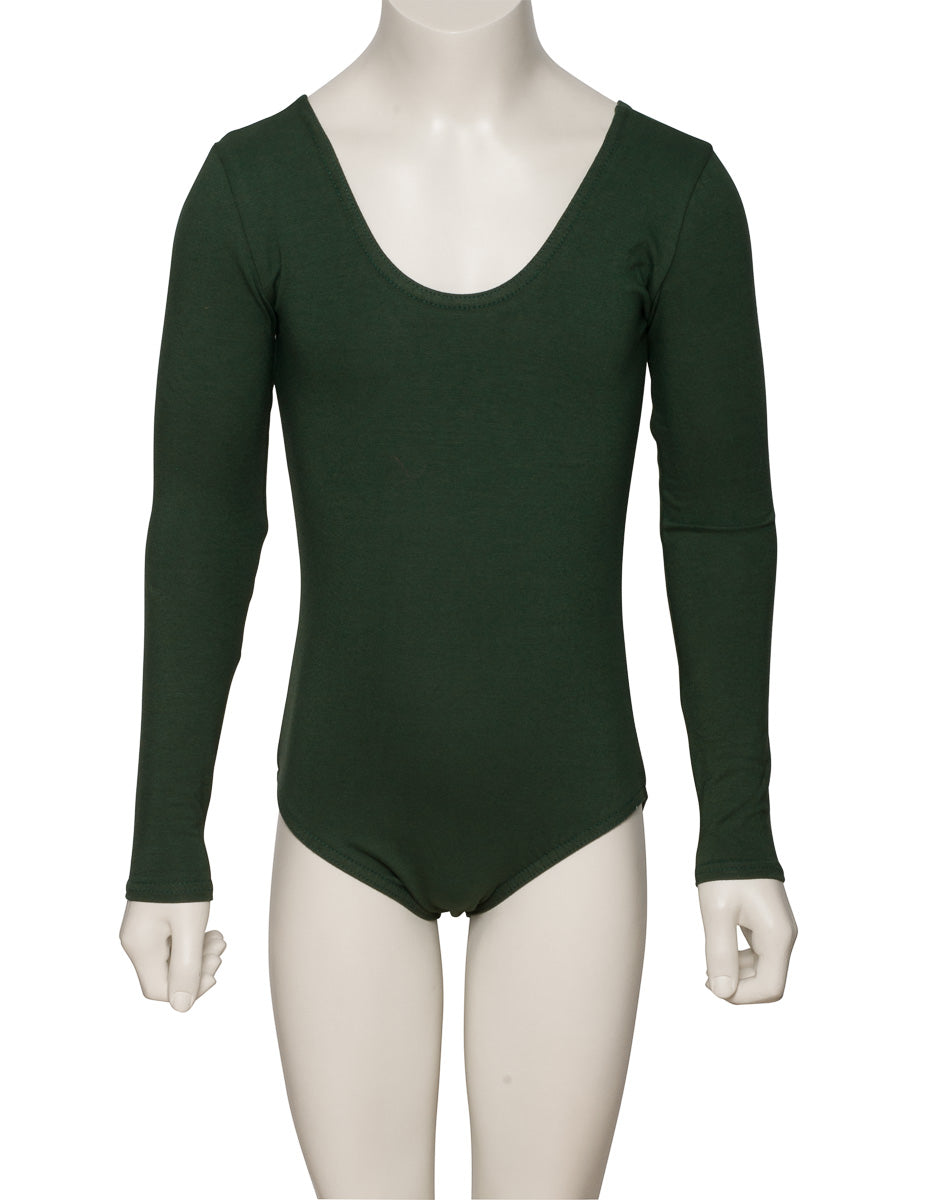 KDC039 Girls All Colours Ruched Cotton Long Sleeve Ballet Dance Leotard