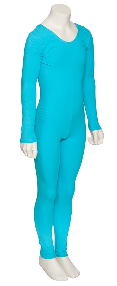 KDC057 Girls All Colours Cotton Long Sleeve Footless Catsuit Unitard